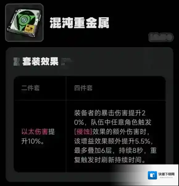 绝区零混沌重金属给谁用-绝区零混沌重金属驱动盘套装副属性推荐