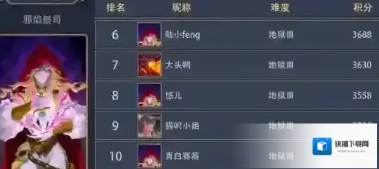 恶魔秘境火系全英雄梯度排行